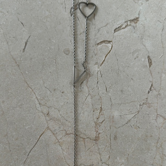 JZJ Jennifer Zeuner 925 Sterling Silver LOVE Elegant Heart Lariat Necklace - Picture 6 of 8